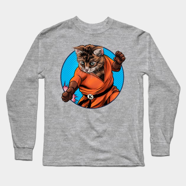 Karate kitten Long Sleeve T-Shirt by ThirteenthFloor